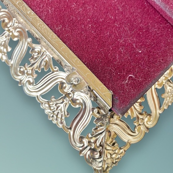 1954 Hollywood Regency Standing Mirror Vanity Display Tray 10x15” w/ Note - Picture 9 of 12